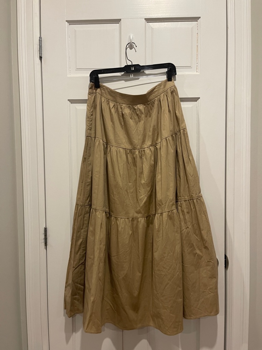 Women's Tiered Maxi Skirt in Tan